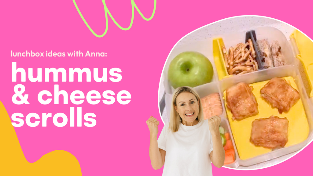 hummus dip & cheese scrolls | lunchbox ideas