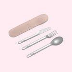 Bentgo Stainless Steel Travel Utensil Set - 3 Piece - Rose Gold