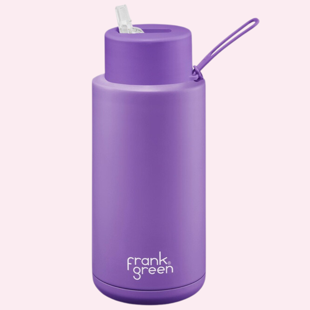 Frank Green Ceramic Reusable Bottle - 34oz / 1,000ml, Buttermilk