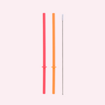 MontiiCo Flexi Stopper Straw Set - Tangerine & Watermelon - PRE-ORDERS OPEN