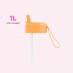 MontiiCo Sipper Lid + Straw 1L - Tangerine