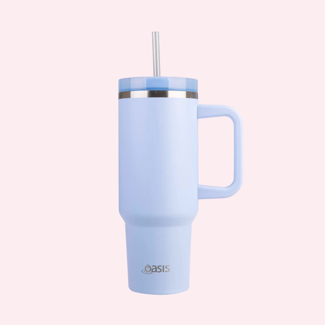 Oasis Insulated Smoothie Tumbler w/ Straw 500ml Soft Pink