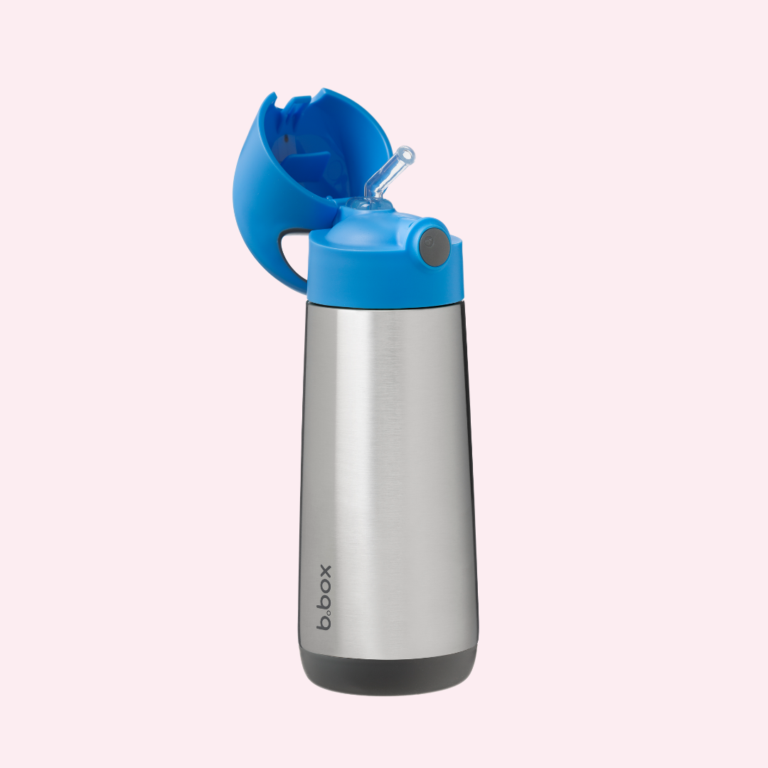 B.box Insulated Drink Bottle 500mL - Blue Slate - Lunchbox Mini